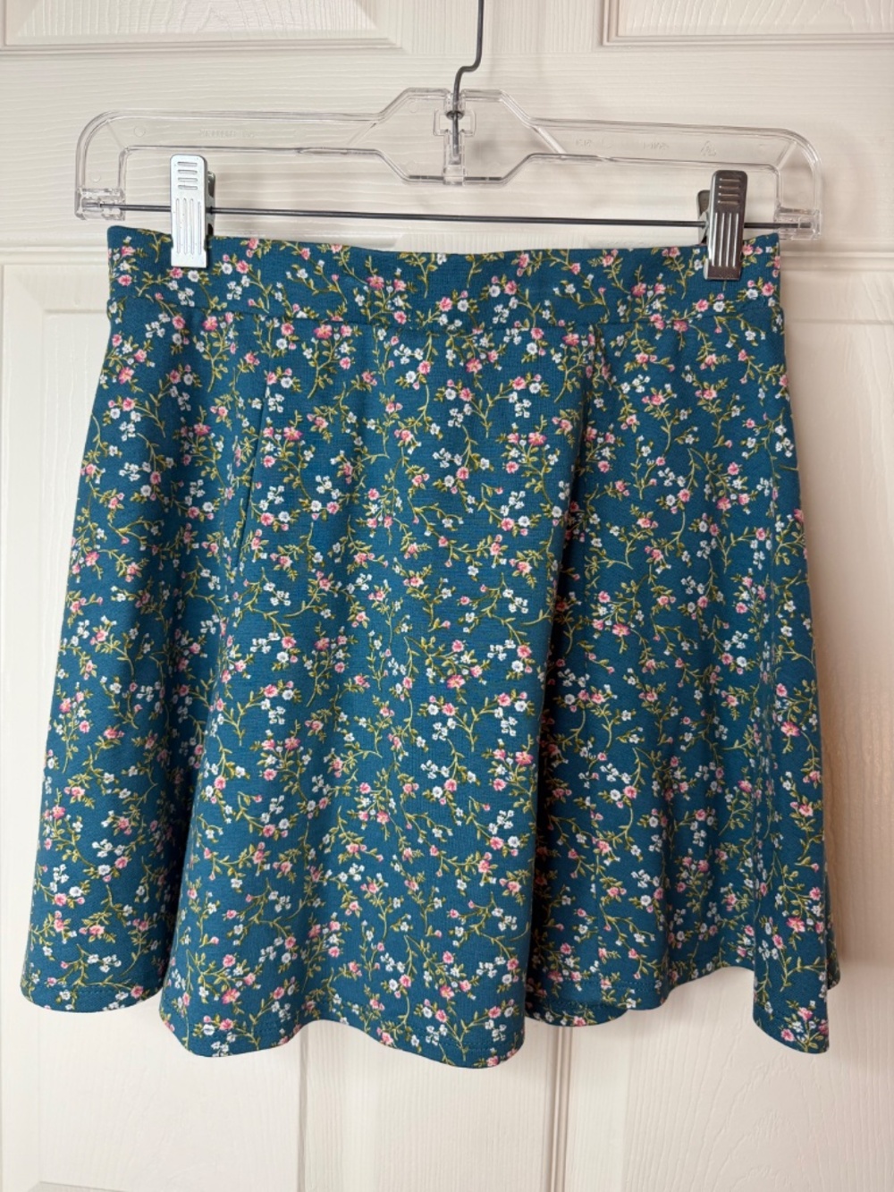 Forever 21 Teal Floral Mini Skirt